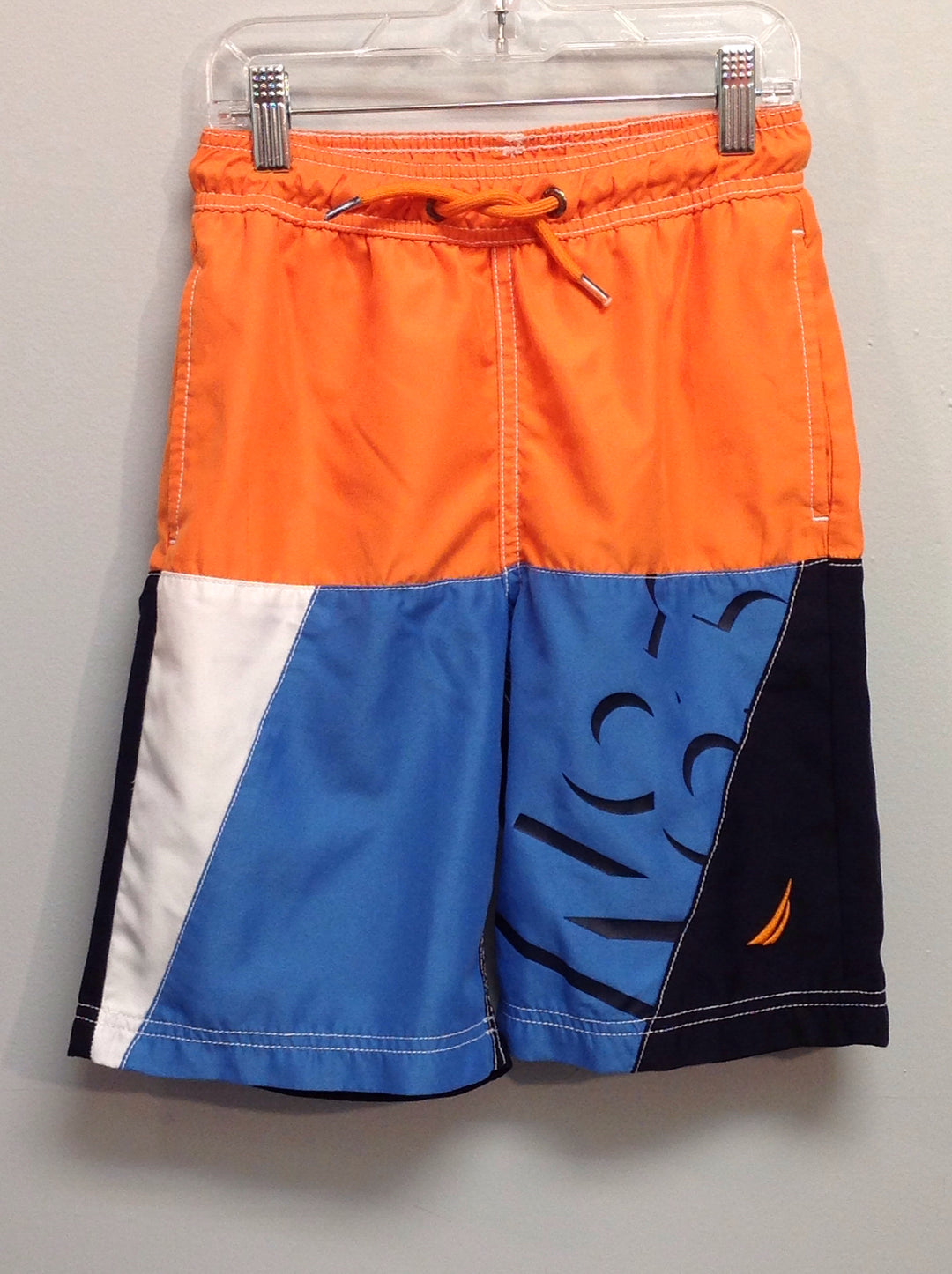 Nautica Size 8 Blue Orange Nylon Big Boys Swim Shorts 2ndchild