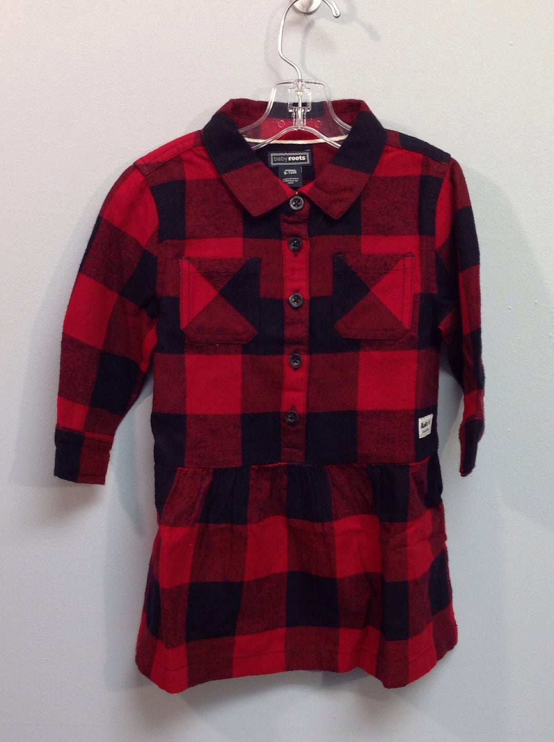 blue dress for baby girl Roots Size 6M Red & Black Plaid Flannel Infant Girls Dress Casual – 2ndchild